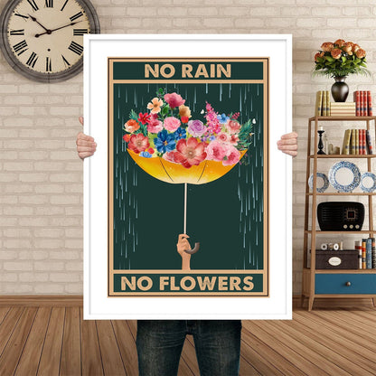 No Rain No Flower Vintage Mental Health Poster 1(4)