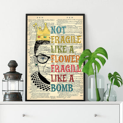 Not Fragile Like a Flower RBG Inspirational Poster (2)