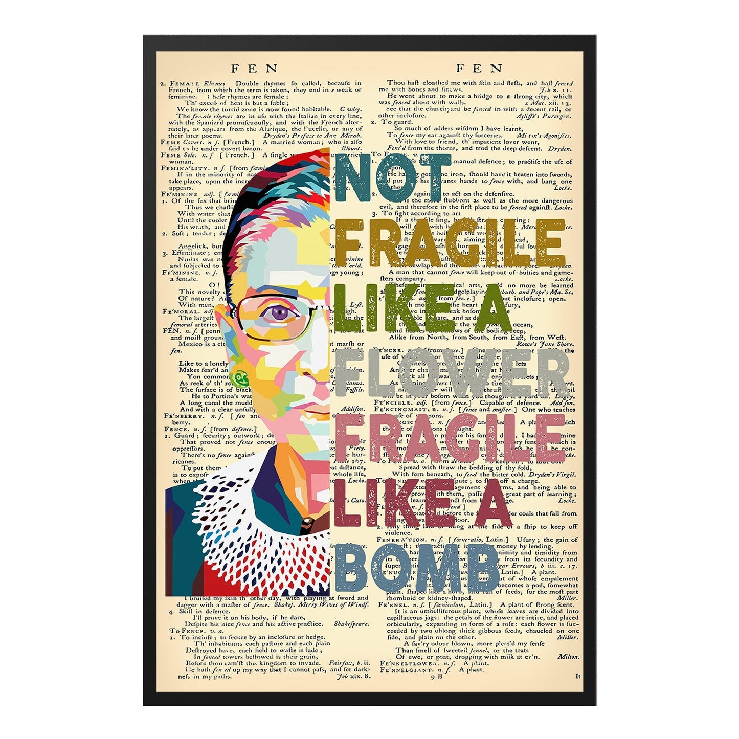  Not Fragile Like a Flower RBG Inspirational Poster Design 1