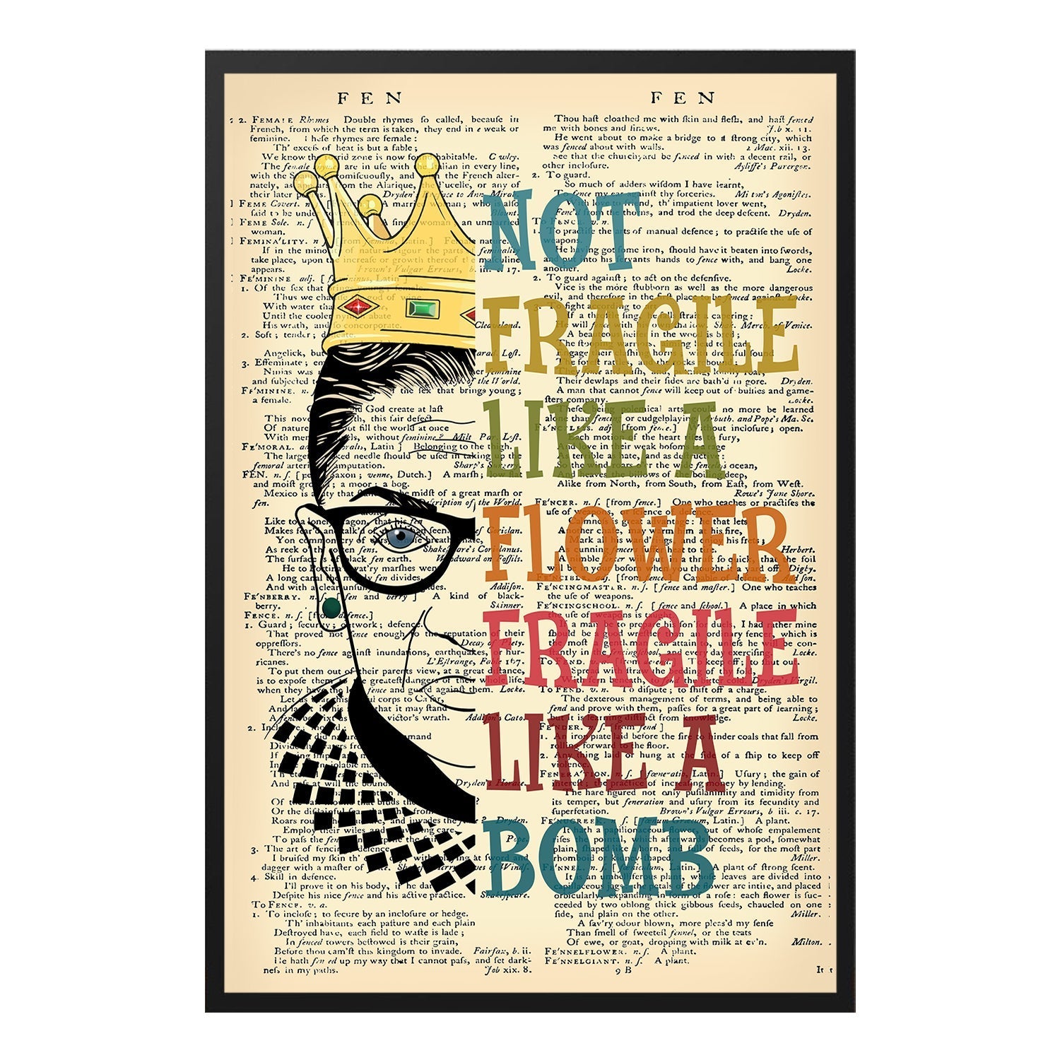  Not Fragile Like a Flower RBG Inspirational Poster Design 2