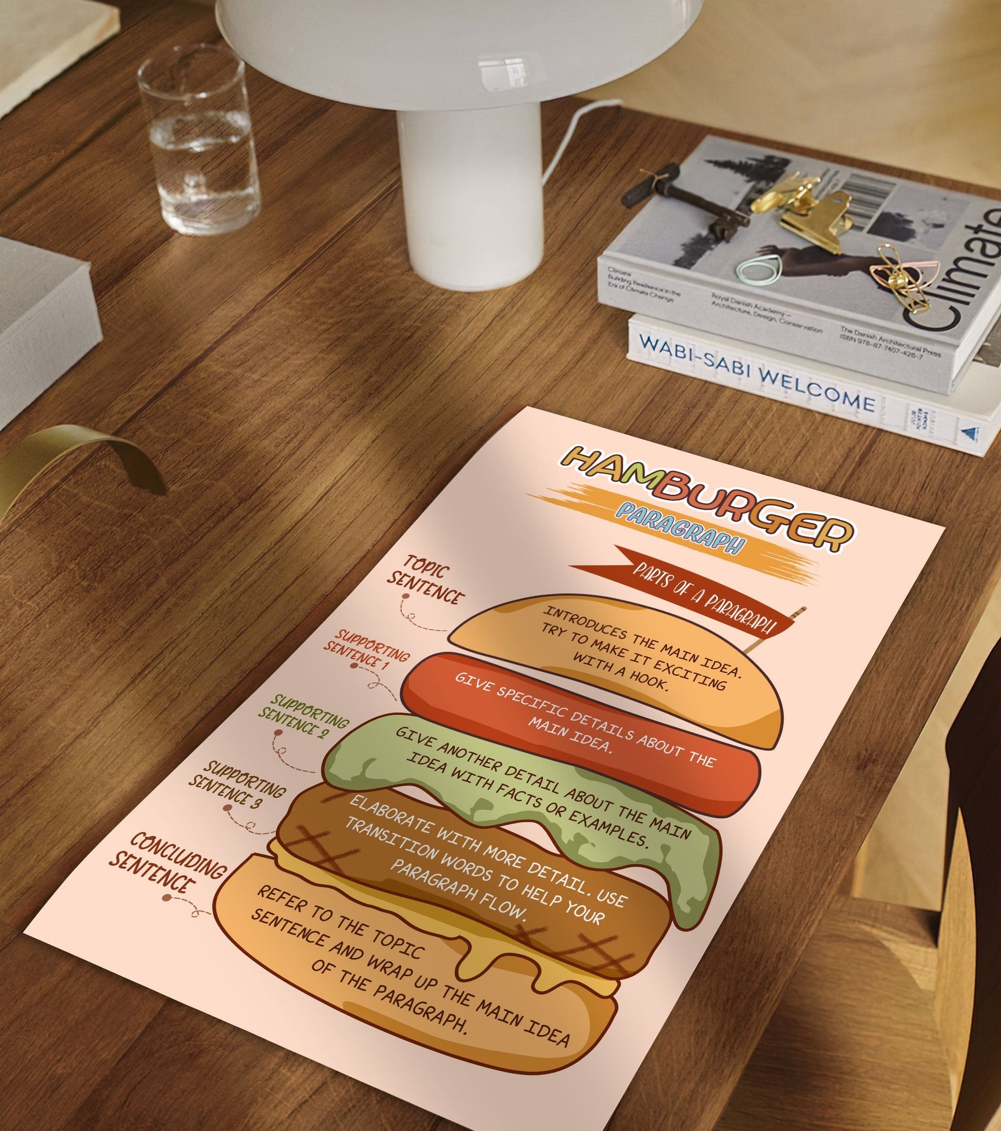 Paragraph Writing Hamburger Model English Poster (2)