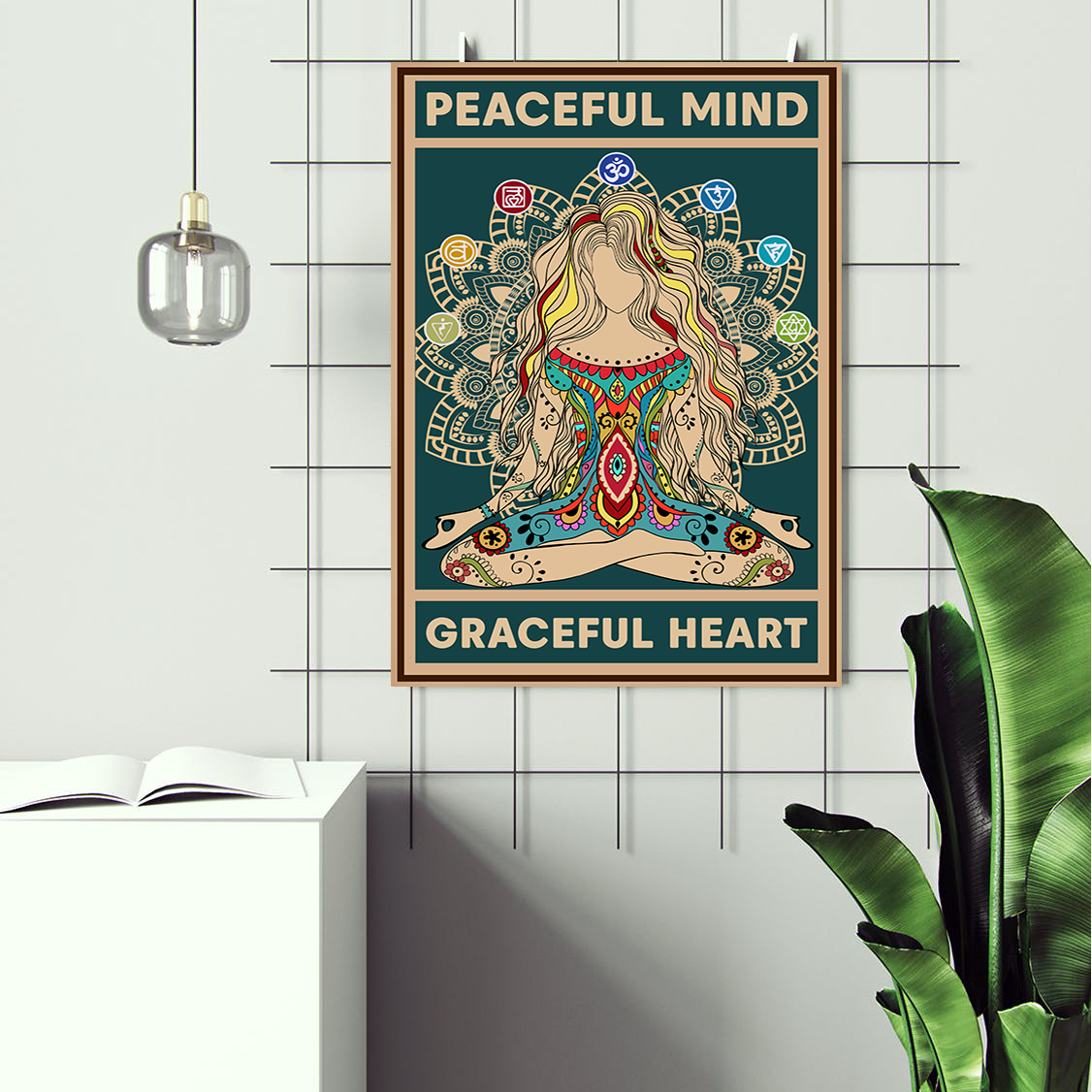 Peaceful Mind Graceful Heart Yoga Meditation Poster (2)