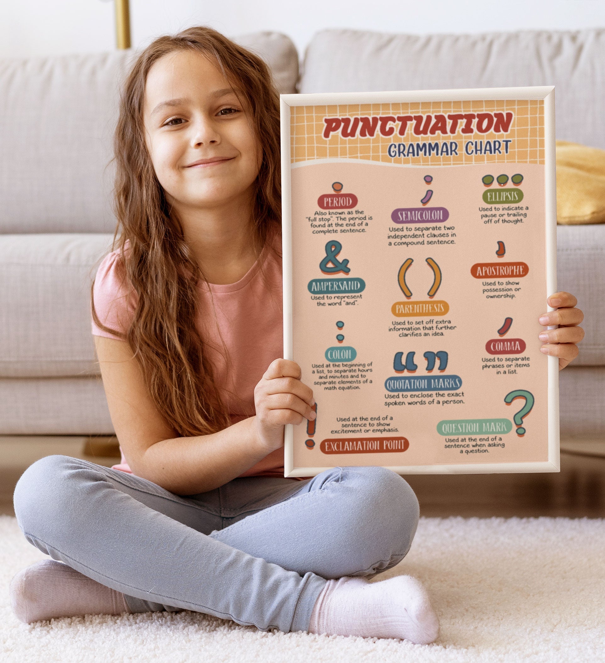 Punctuation Chart Boho English Classroom Poster (5)