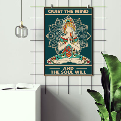 Quiet The Mind Positive Zen Yoga Meditation Poster (2)