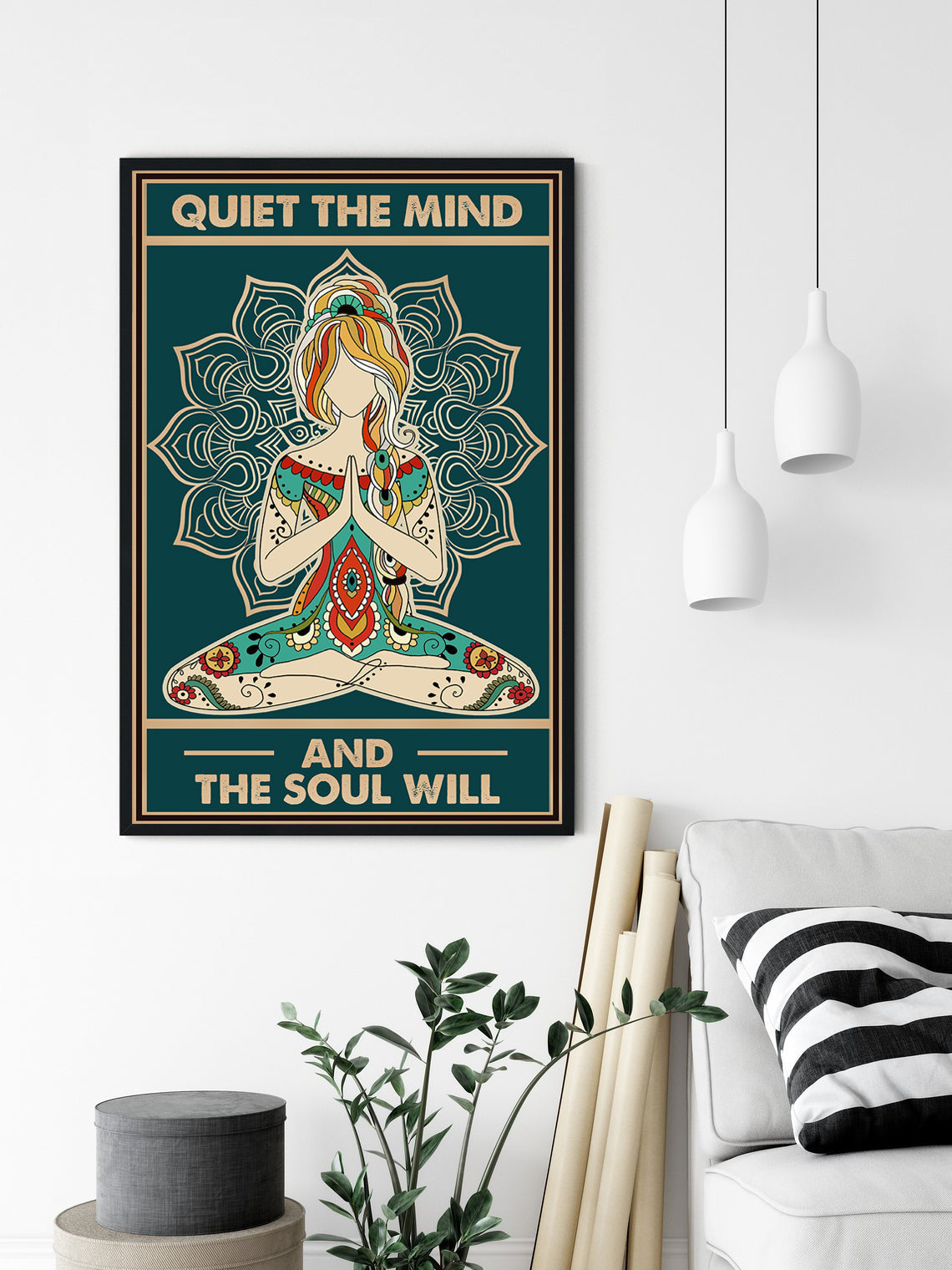 Quiet The Mind Positive Zen Yoga Meditation Poster (4)