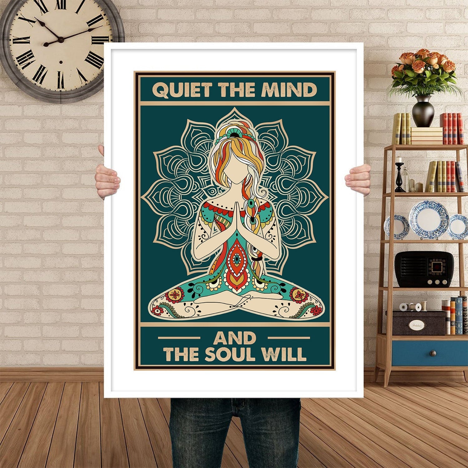 Quiet The Mind Positive Zen Yoga Meditation Poster (6)