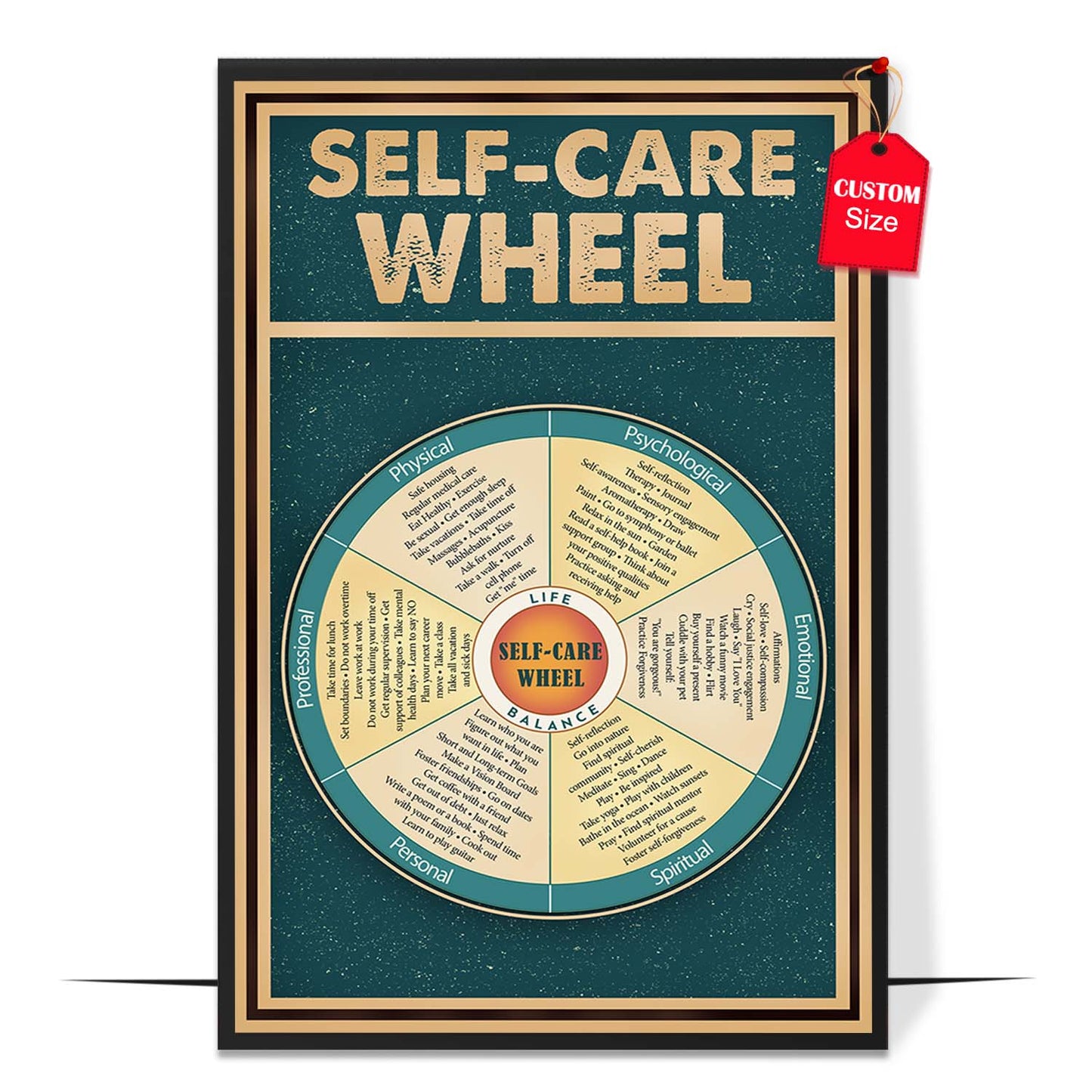 Retro Self-care Wheel Poster