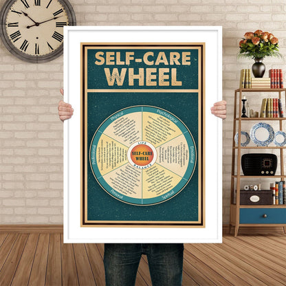 Retro Self-care Wheel Vintage Mental Health Poster (4)