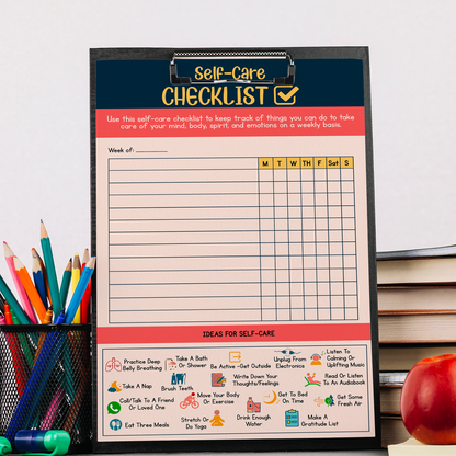 Self-Care Checklist Therapy Tool Fillable Worksheet (2)