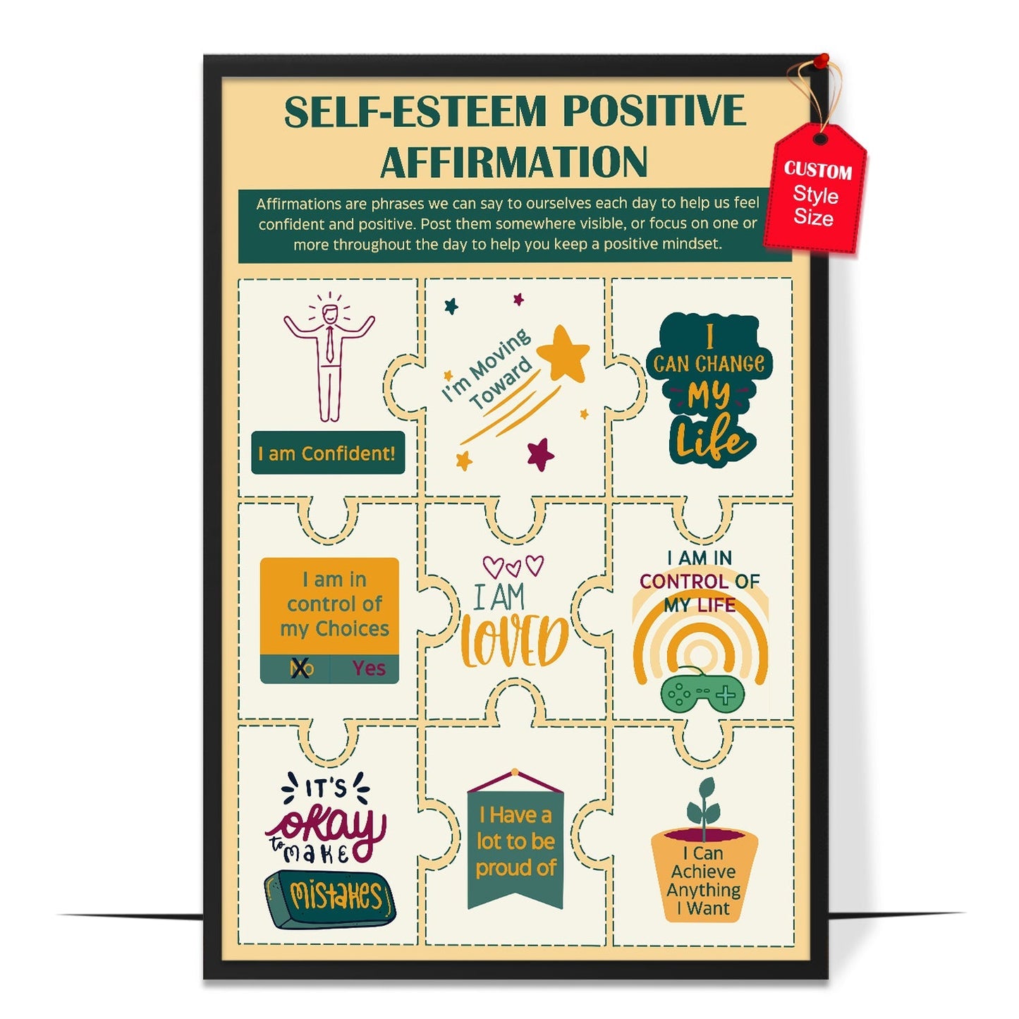 Self-Esteem Positive Affirmations Design 1 Poster