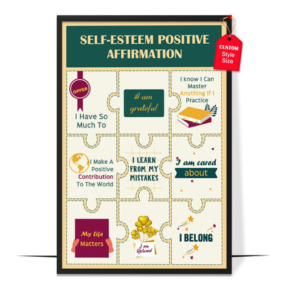 Self-Esteem Positive Affirmations Design 4 Poster