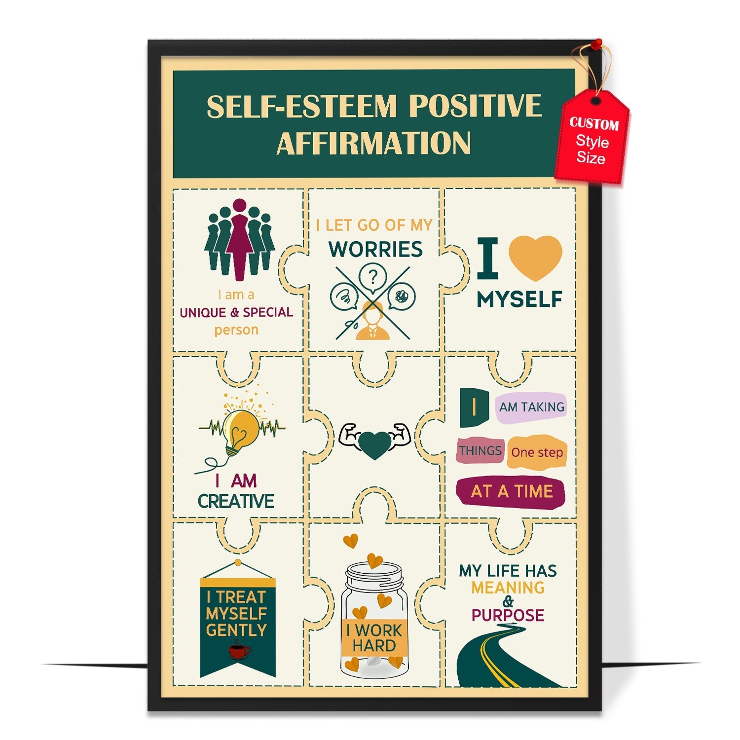 Self-Esteem Positive Affirmations Design 5 Poster