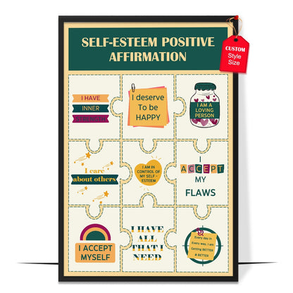 Self-Esteem Positive Affirmations Design 6 Poster