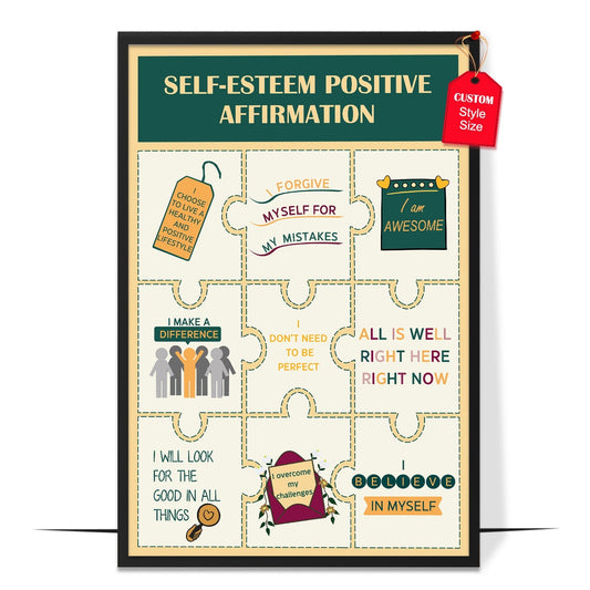 Self-Esteem Positive Affirmations Design 7 Poster