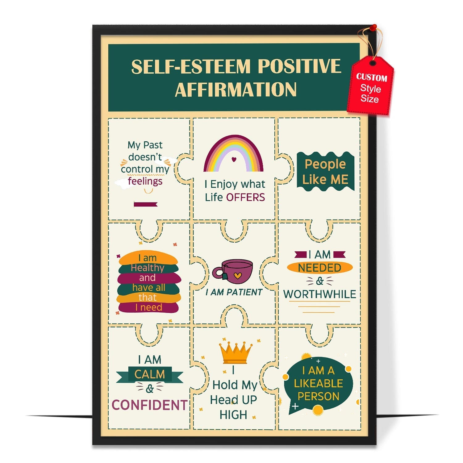 Self-Esteem Positive Affirmations Design 8 Poster