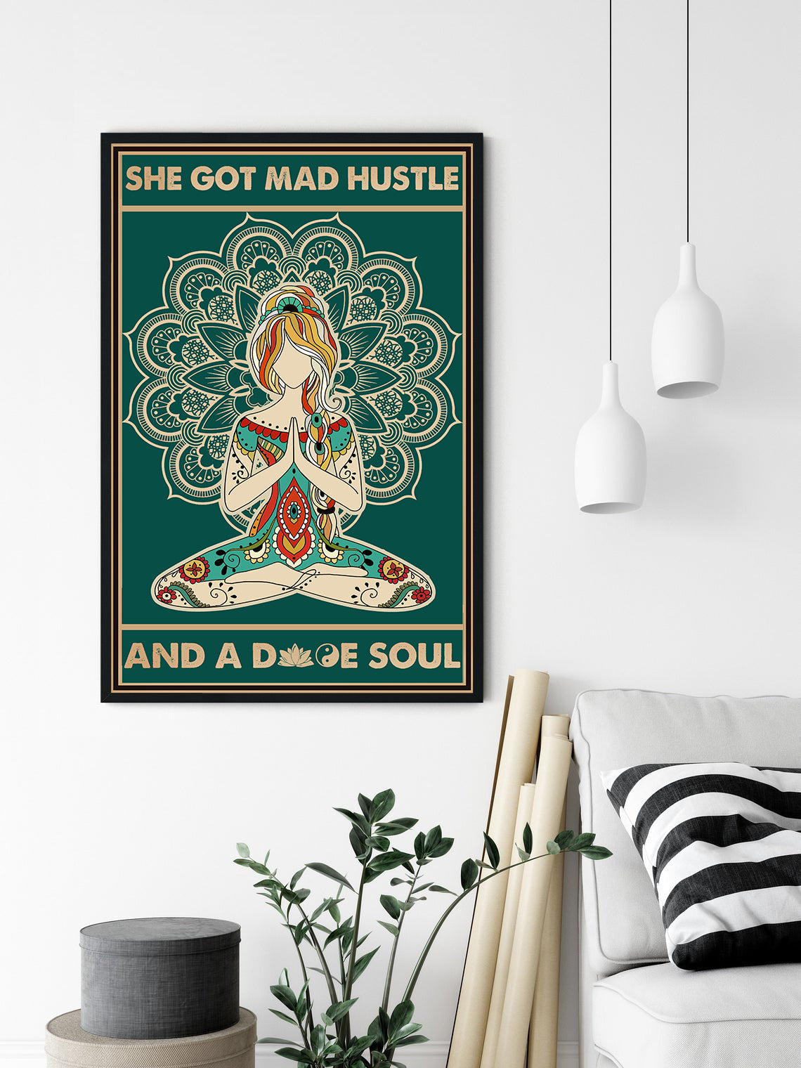 She Got Mad Hustle Mandala Yoga Meditation Poster (4)