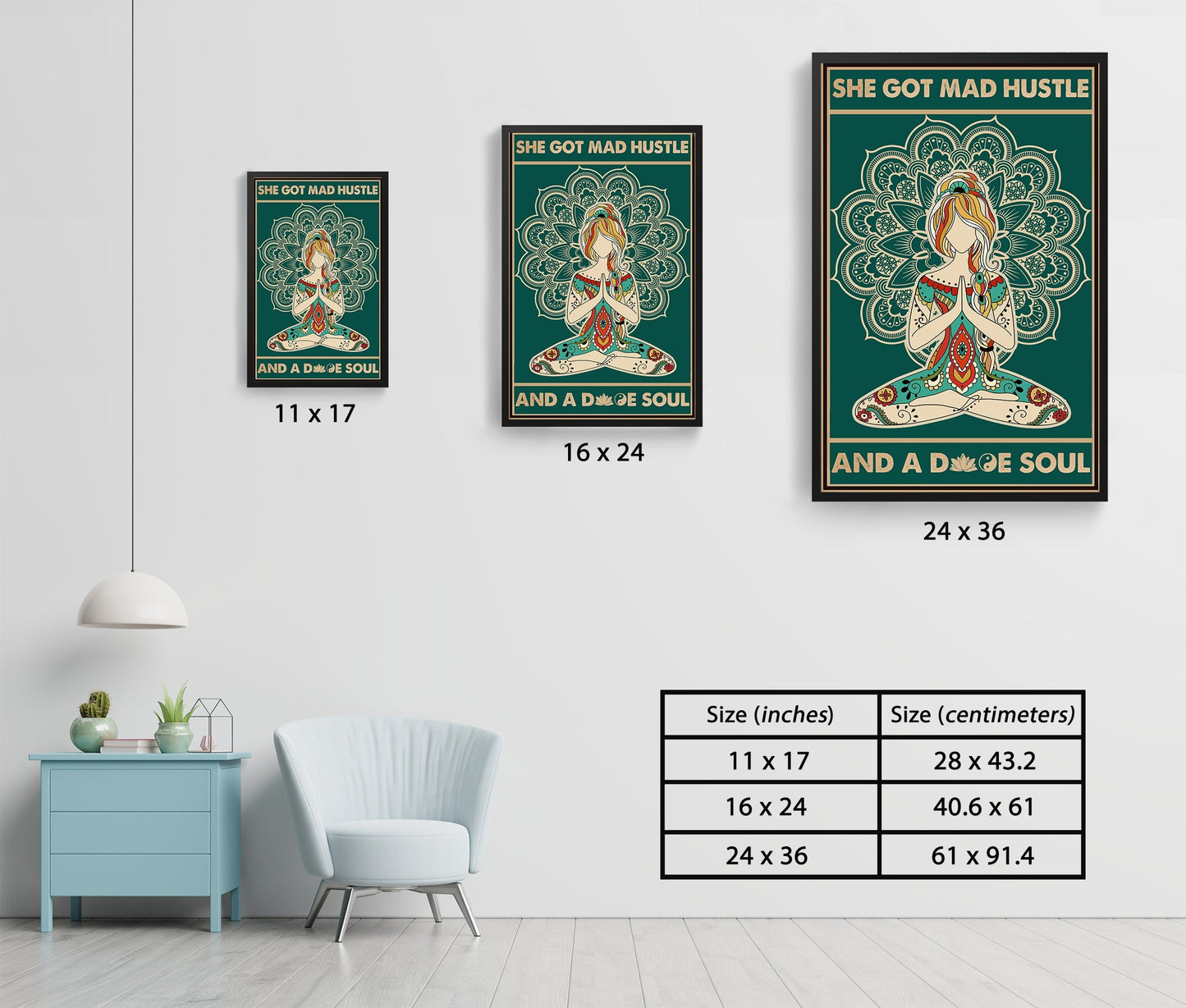 She Got Mad Hustle Mandala Yoga Meditation Poster (7)