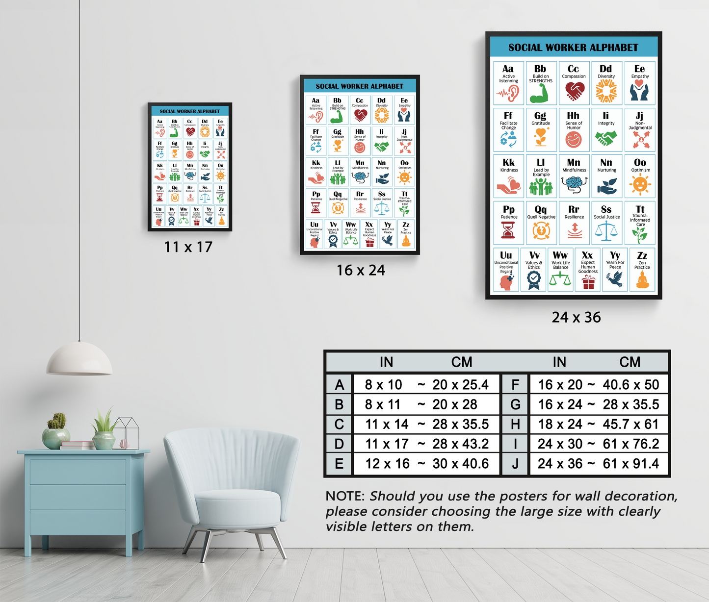 Social Worker Alphabet Therapy Mental Health Poster (7)
