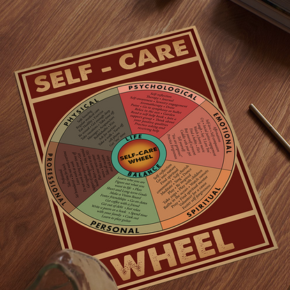 Social Worker Self Care Wheel Mental Health Poster (1)