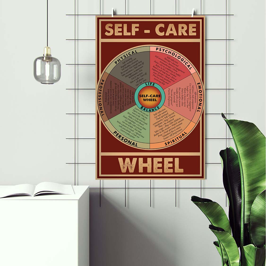 Social Worker Self Care Wheel Mental Health Poster (2)