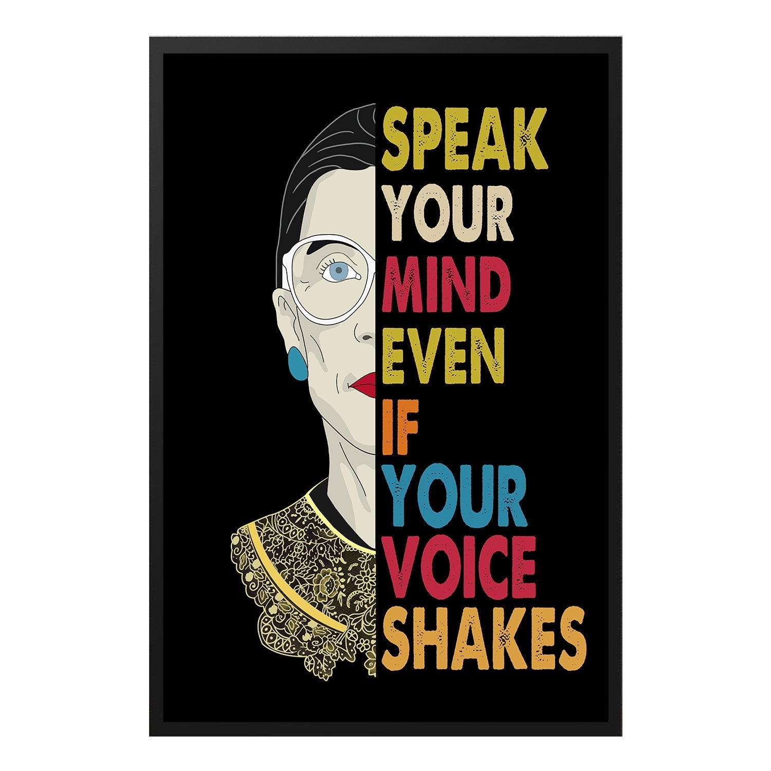  Speak Your Mind RBG History Empower Women Poster Design 2