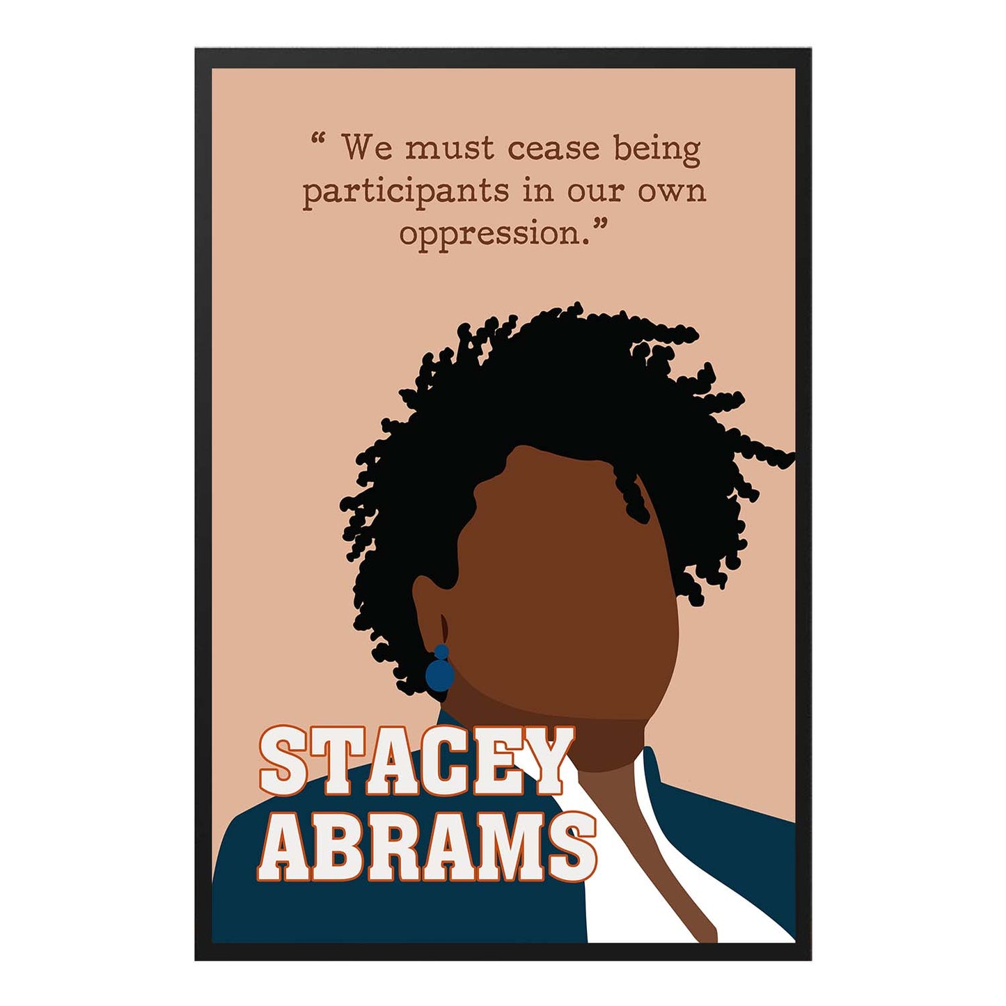  Stacey Abrams Hand-drawn Black Empower Women Poster Design 1