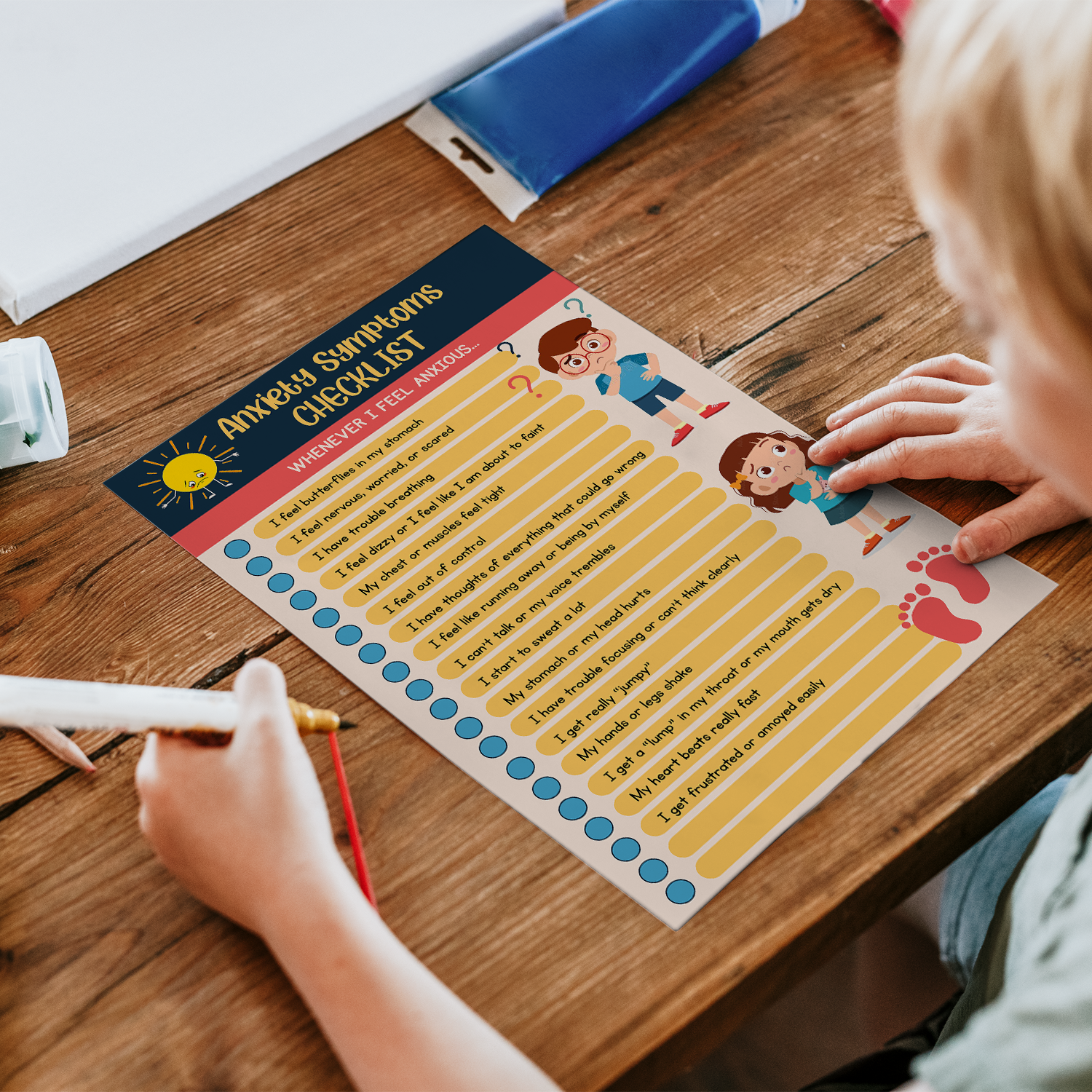 Symptoms Checklist Tool for Kids Fillable Worksheet (3)