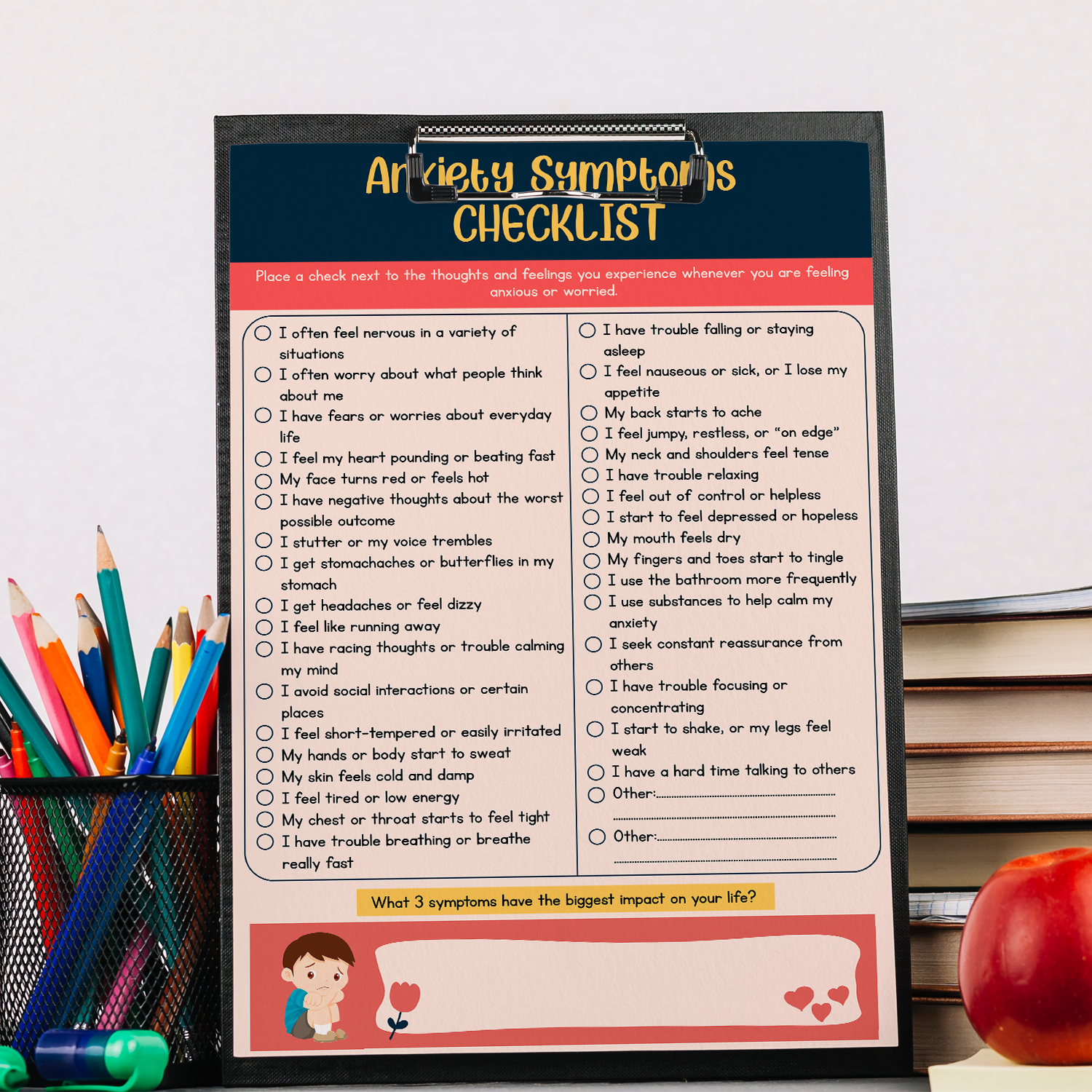 Symptoms Checklist Tool for Teens Fillable Worksheet (2)