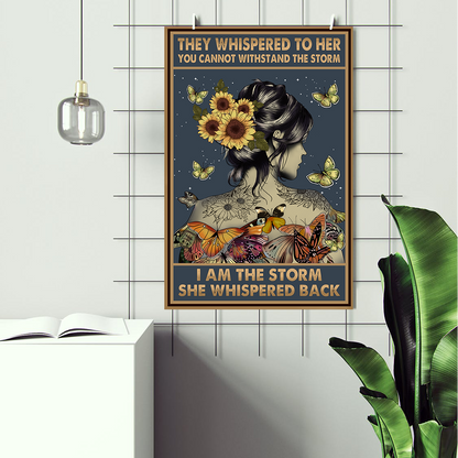 They Whispered to Her Vintage Sunflower Girl Poster (2)