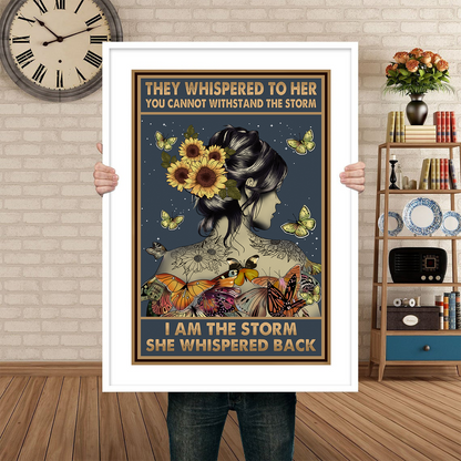 They Whispered to Her Vintage Sunflower Girl Poster (3)