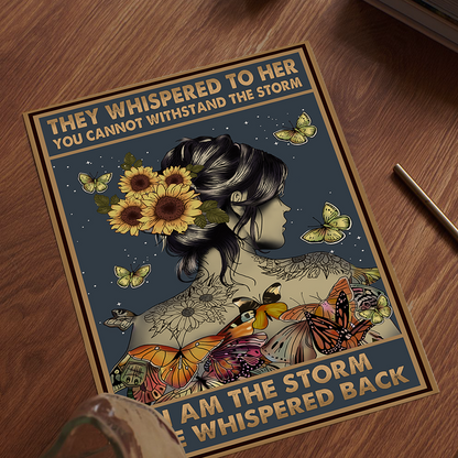 They Whispered to Her Vintage Sunflower Girl Poster (4)