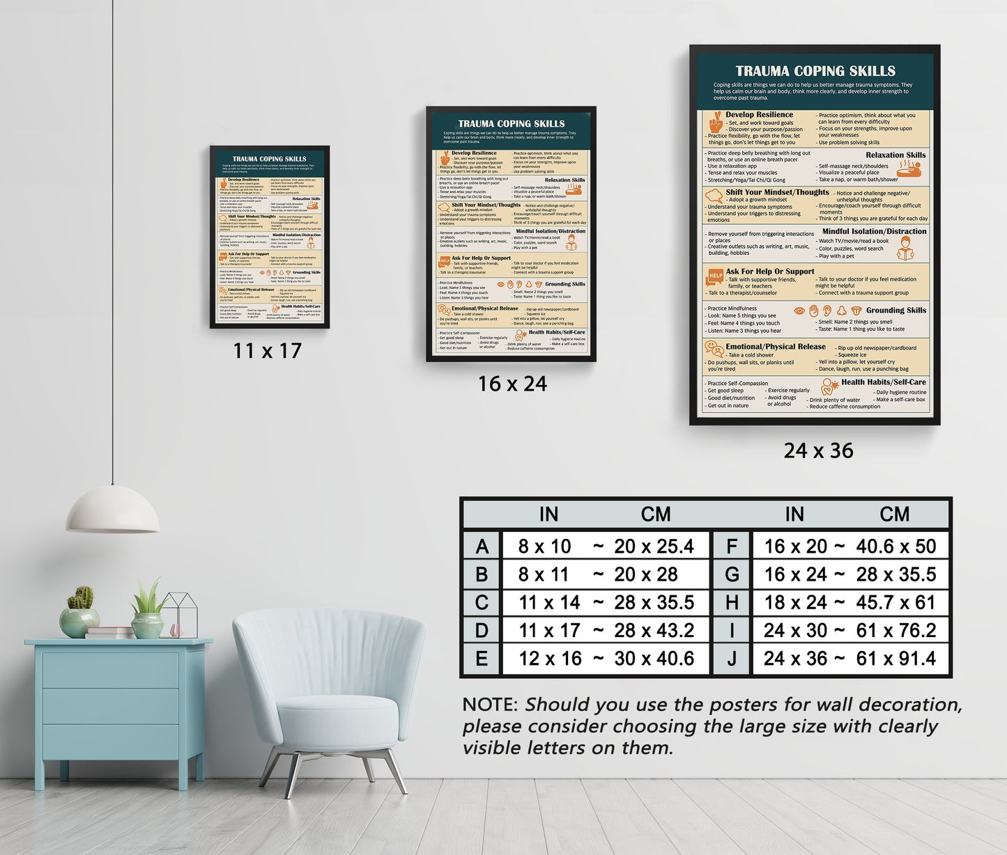 Trauma Coping Skills PTSD Mental Health Poster (6)