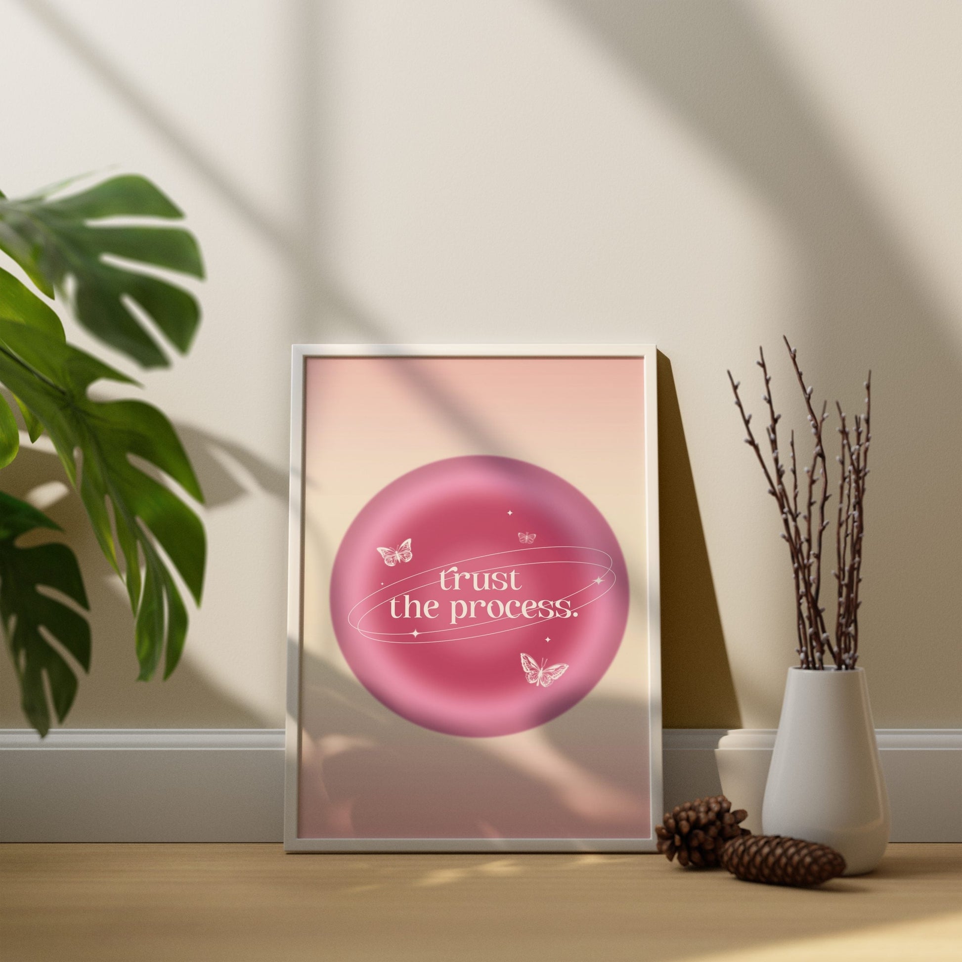 Trust The Process Pink Mental Health Spiritual Poster (5)