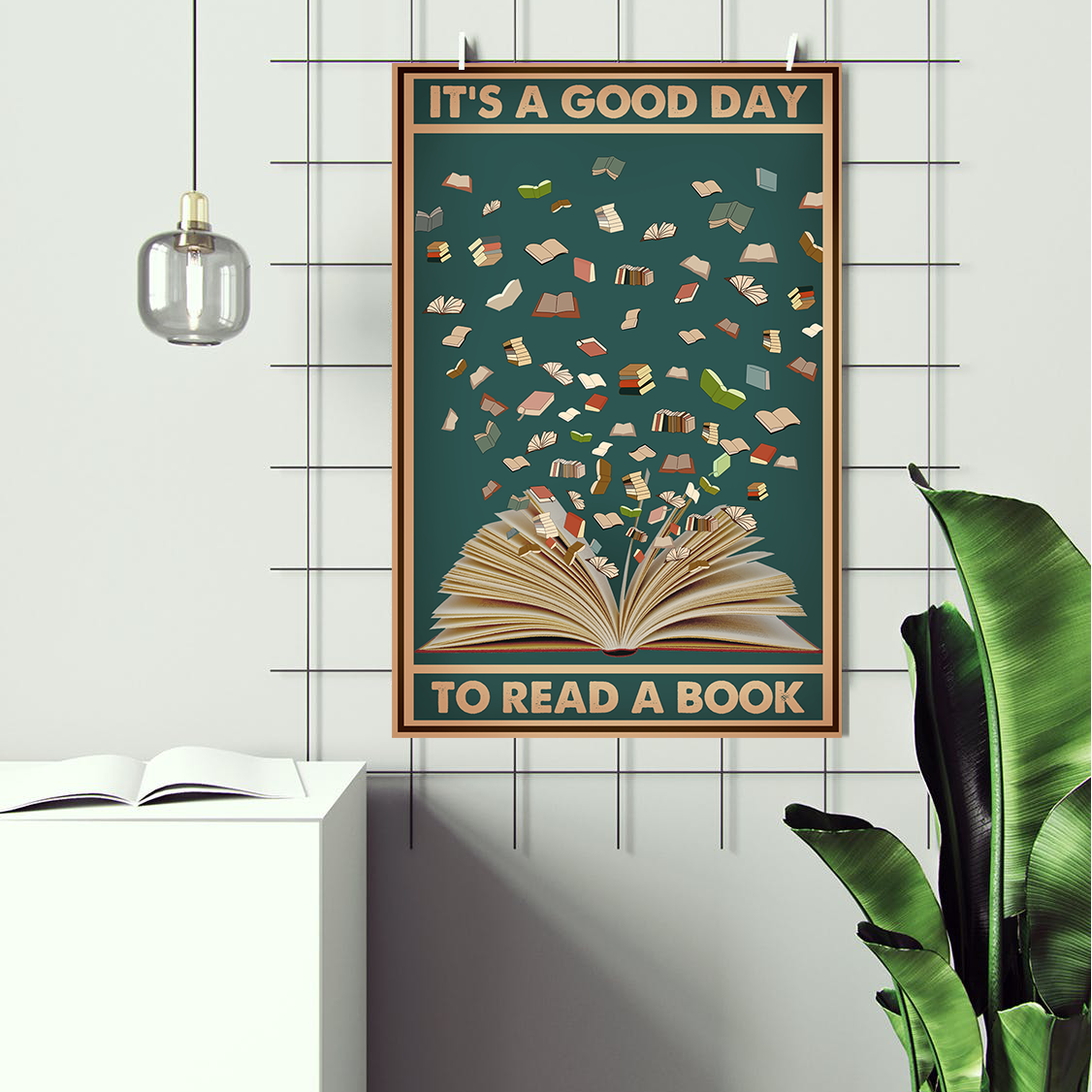 Vintage Good Day Reading Books Positive Quote Poster (2)