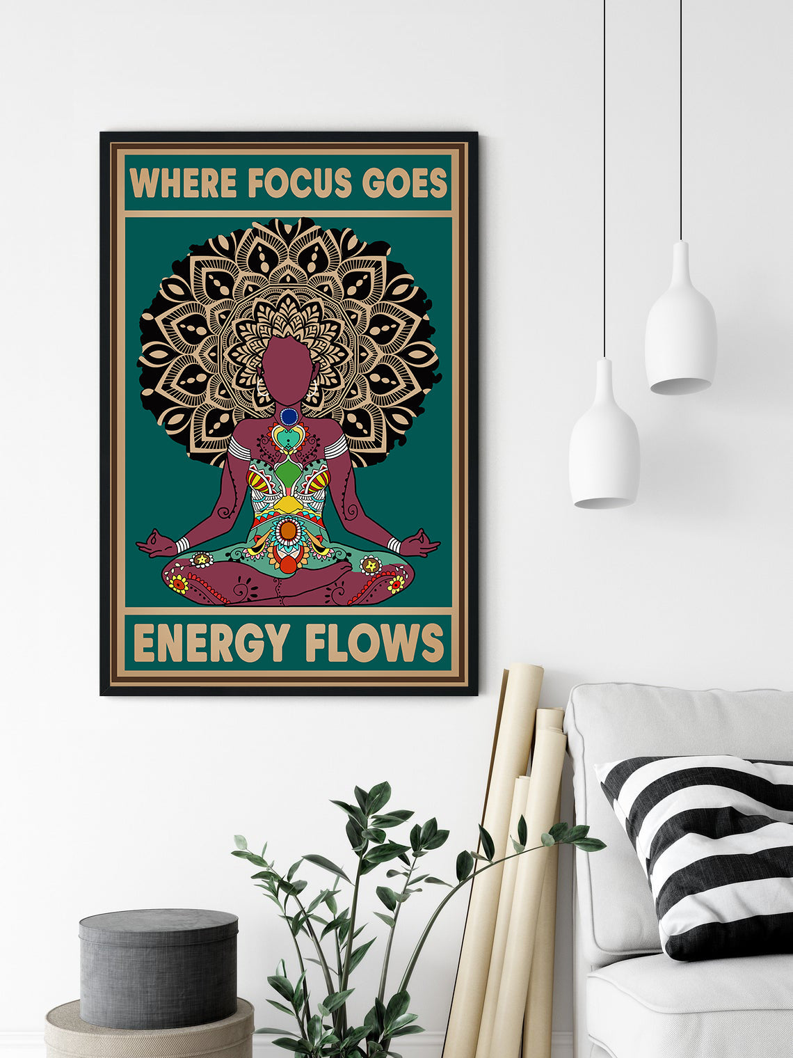 Where Focus Goes Energy Chakra Yoga Meditation Poster (4)