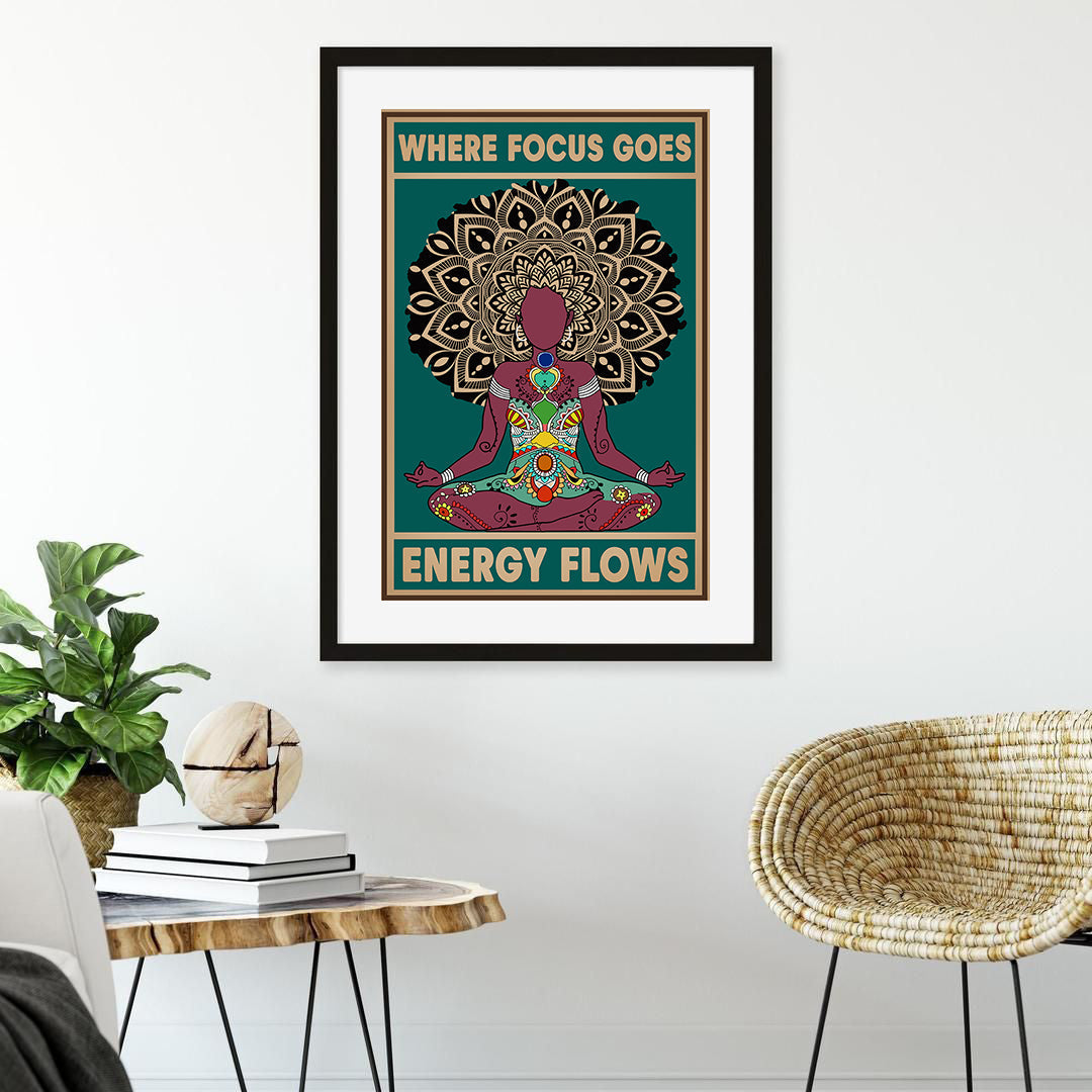 Where Focus Goes Energy Chakra Yoga Meditation Poster (5)