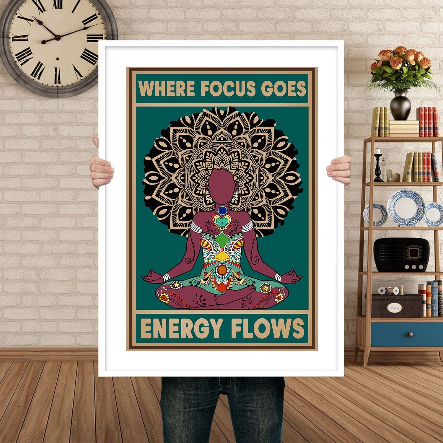 Where Focus Goes Energy Chakra Yoga Meditation Poster (6)