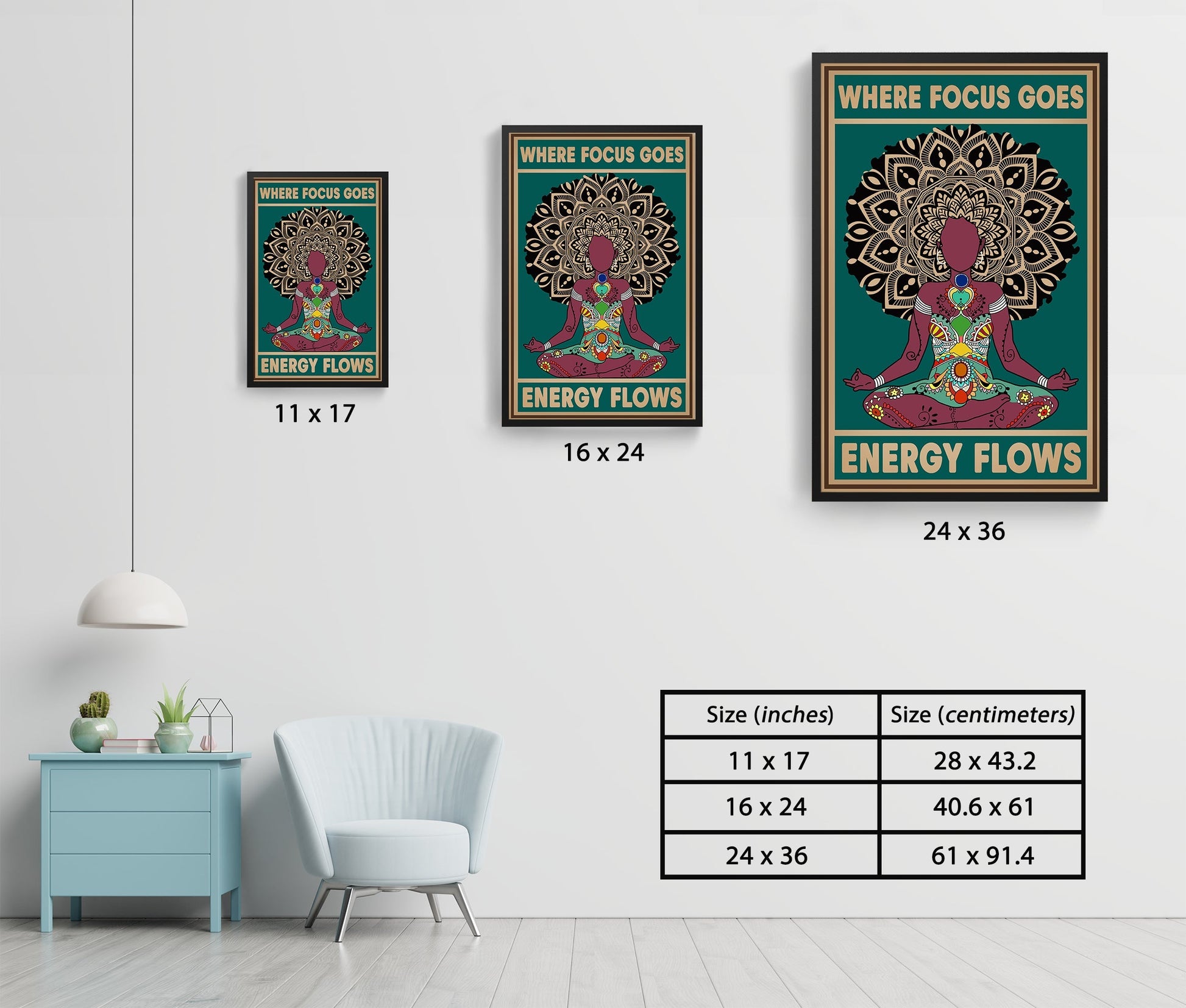 Where Focus Goes Energy Chakra Yoga Meditation Poster (7)