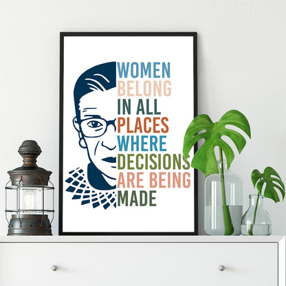 Women Belong in All Places RBG Inspirational Poster (2)