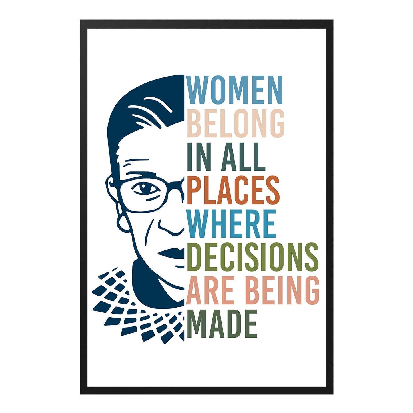  Women Belong in All Places RBG Inspirational Poster Design 2