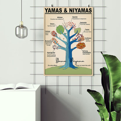 Yama and Niyama Raja Positive Yoga Meditation Poster (2)