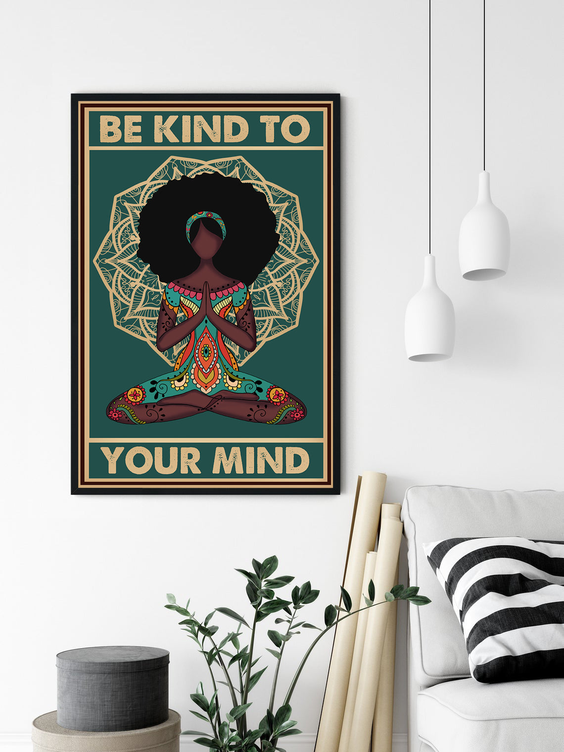 Yoga Be Kind to Your Mind Zen Yoga Meditation Poster (4)