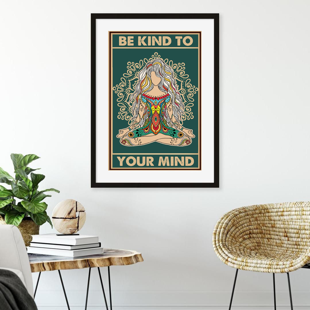 Yoga Be Kind to Your Mind Zen Yoga Meditation Poster (5)