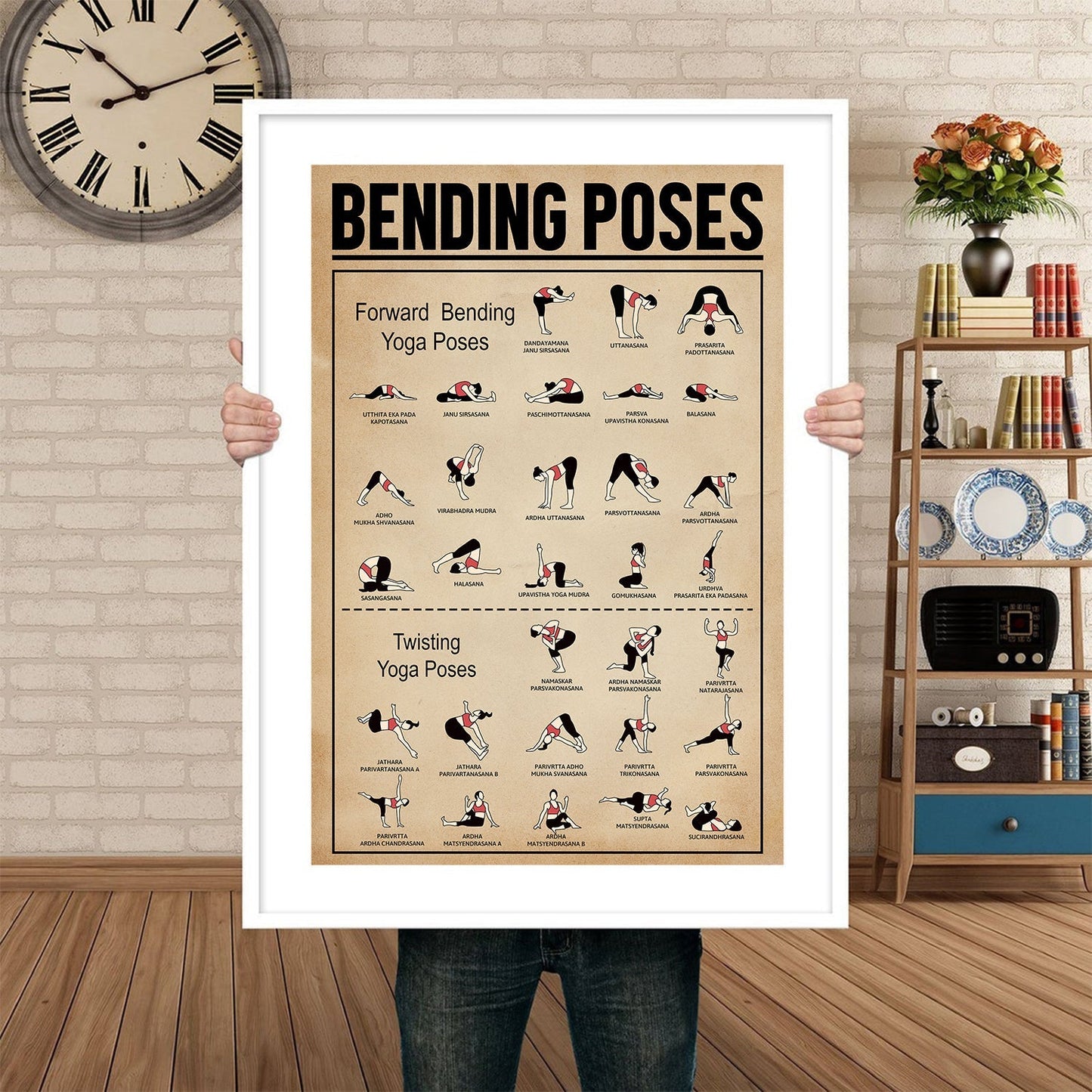 Yoga Bending Poses Position Chart Knowledge Poster (6)