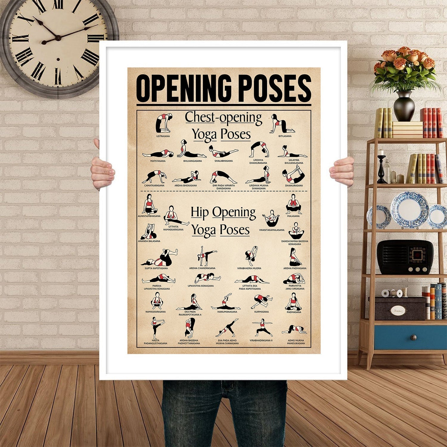 Yoga Opening Poses Position Chart Knowledge Poster (6)