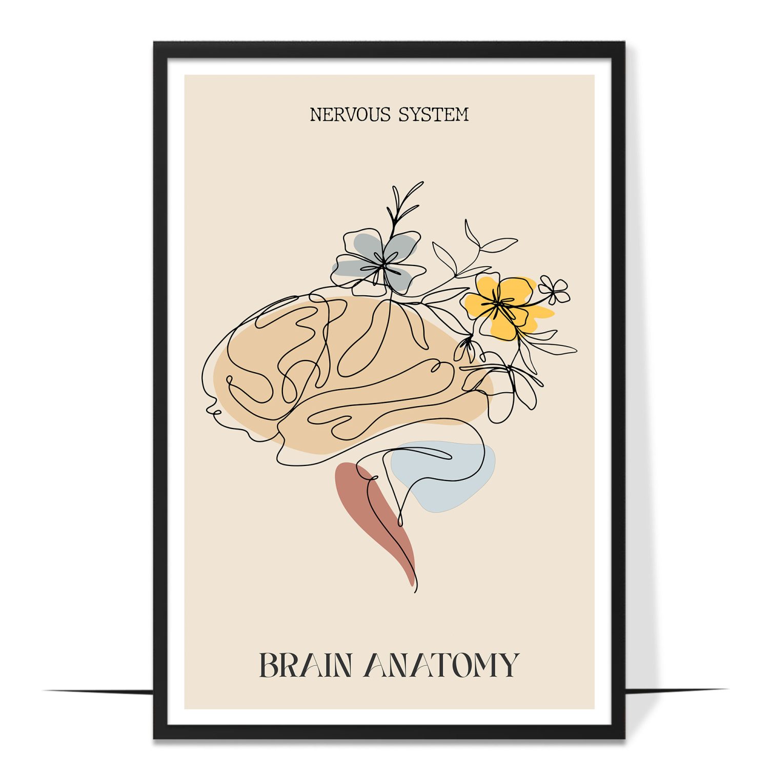 Abstract Brain Anatomy Poster