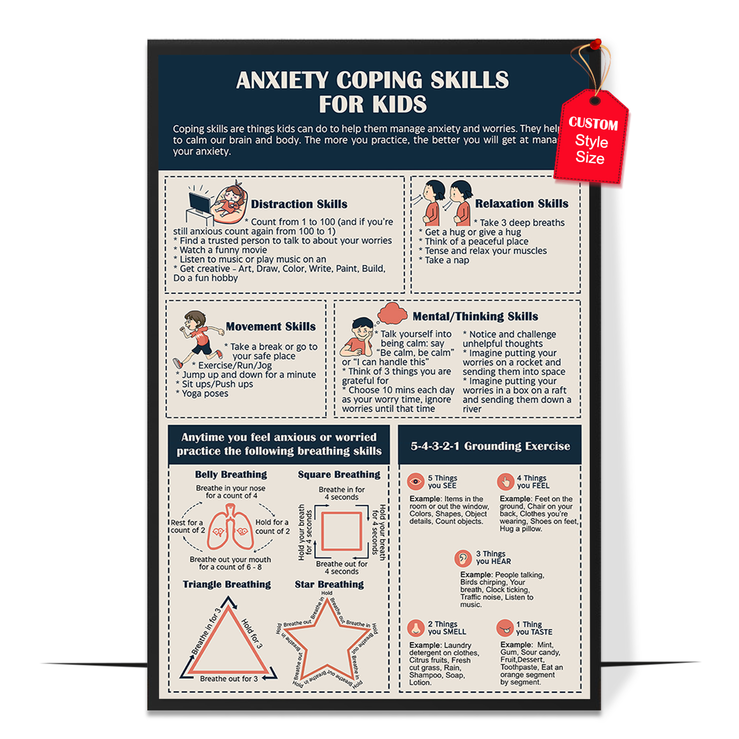 Anxiety Coping Skills for Kids Poster