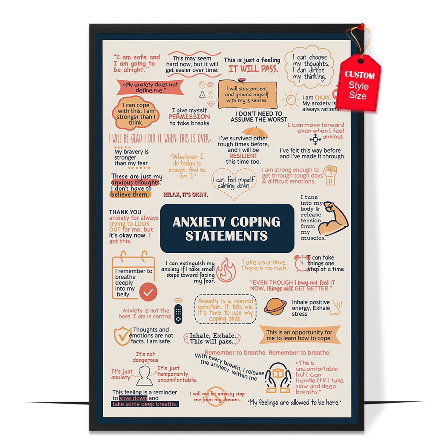 Anxiety Coping Statements Poster