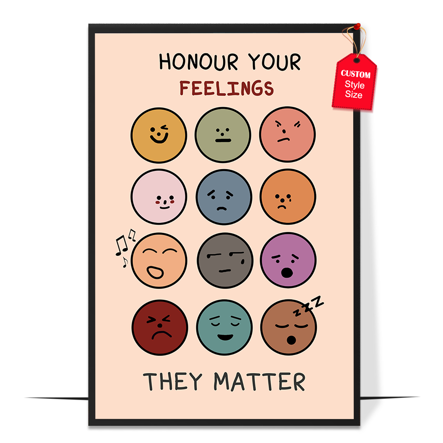 Boho Honour Your Feelings Poster