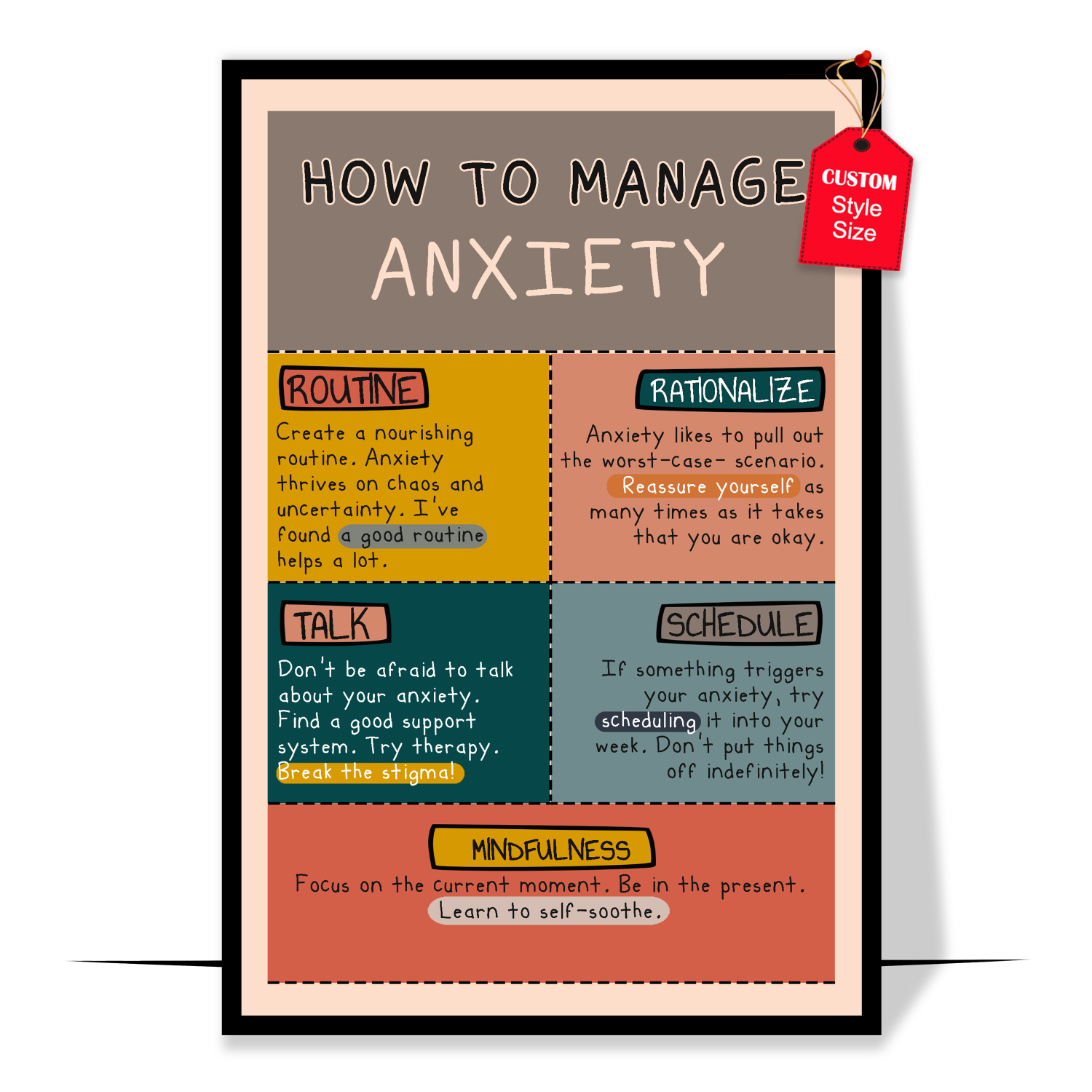 Boho How To Manage Anxiety Poster